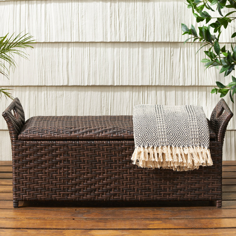 Bay Isle Home Wicker Flip Top Storage Bench Wayfair